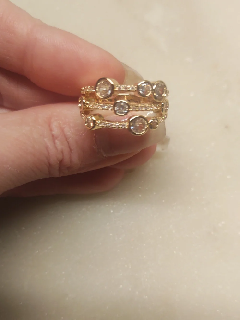 BOGO! NEW! Multi CZ Gold Ring Size 8